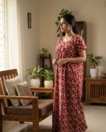 Traditional cotton nighty, 55 Inches Long - Image 2