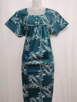 Traditional Cotton Nighty, 55 Inches Length - Green - Image 4