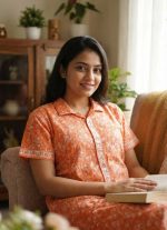 Full Open Maternity Gown With Top To Bottom Buttons  -55 Inches Long  - Best Quality