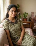 Comfortable Churidar Model Cotton Nighty With Peter Pan Collar- 55 Inches Long - Light Green