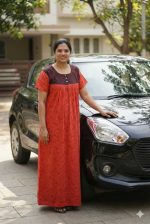 Comfortable Front Open Cotton Nighty With Buttons - 57 Inches long - Peach - Image 2