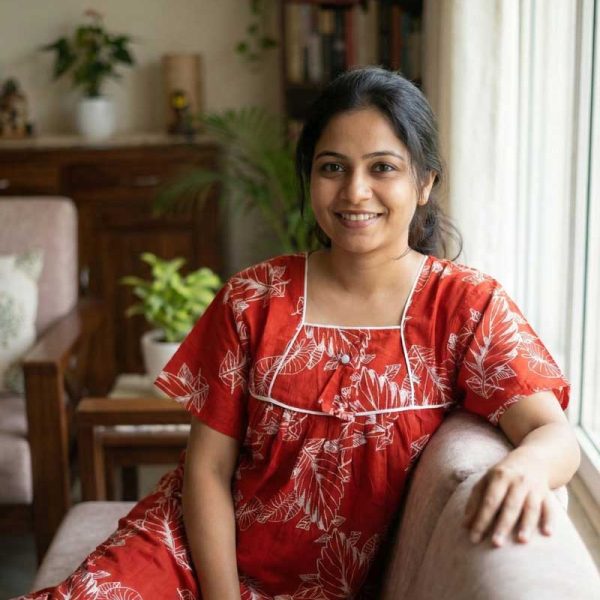 Traditional cotton nighty, 55 Inches Length