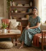 Comfortable Frock Model Cotton Nighty - 55 Inches Long - Dark Green