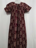 Traditional Ajrakh Nighty, 55 Inches Length - Maroon - Image 4