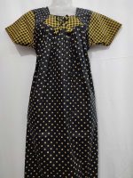 Traditional Cotton Nighty, 55 Inches Length - Black - Image 4