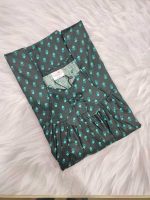 Traditional cotton nighty, 55 Inches Length - Black - Image 3