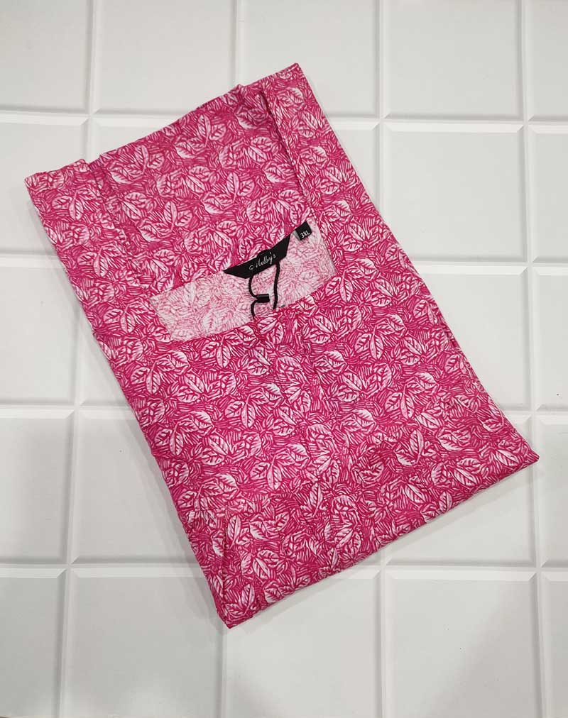 IMG_20251209_174837 Comfortable Cotton Nighty With Zip -57 Inches Long- Rose - Image 1