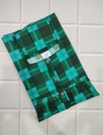 Comfortable Cotton Nighty With Buttons -57 Inches Long- Green