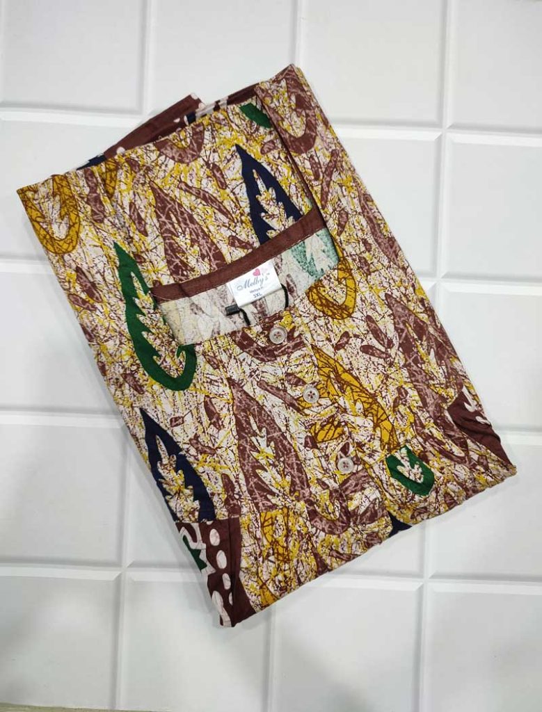 - Front Open Nighty With Pleats Stitching