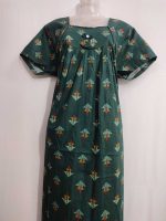Comfortable cotton nighty  -57 inches long- Green - Image 2