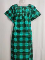 Comfortable Cotton Nighty With Buttons -57 Inches Long- Green - Image 2