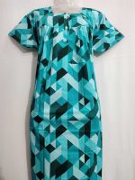 Comfortable cotton nighty With Buttons -55 inches long- Green - Image 2