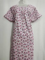 Comfortable cotton nighty With Buttons -55 inches long- White - Image 2