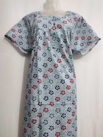 Comfortable Cotton Nighty With Buttons, 57 Inches Long - Ash - Image 2