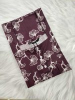 Comfortable Front Open Cotton Nighty With Buttons- 57 inches long -Brown - Image 3