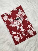 Front Open Cotton Nighty With Buttons, 55 Inches Long, Square Neck - Maroon - Image 3