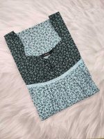 Front Open Cotton Nighty With Buttons, 55 Inches Long, Square Neck - Light Green - Image 3