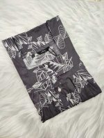 Front Open Cotton Nighty With Buttons, 55 Inches Long, Square Neck - Ash - Image 3