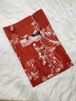 Front Open Cotton Nighty With Buttons, 55 Inches Long, Square Neck - Light Maroon - Image 3