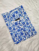 Front Open Cotton Nighty With Buttons, 55 Inches Long, Square Neck - Blue - Image 3