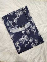 Comfortable Front Open Cotton Nighty With Buttons- 57 inches long - Blue - Image 3