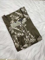 Front Open Cotton Nighty With Buttons, 55 Inches Long, Square Neck - Olive Green - Image 3