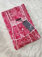 Traditional cotton nighty, 55 Inches Length - Magenta - Image 3