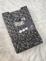 Traditional cotton nighty, 55 Inches Length - Black - Image 3