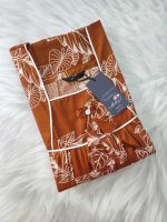 Traditional cotton nighty, 55 Inches Length - Brown - Image 4