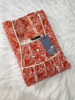 Traditional cotton nighty, 55 Inches Length - Brown - Image 3