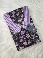 Comfortable Churidar Model Cotton Nighty With Peter Pan Collar- 55 Inches Long - Black - Image 3