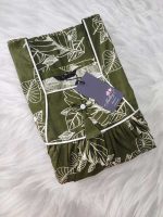 Traditional cotton nighty, 55 Inches Length - Green - Image 4