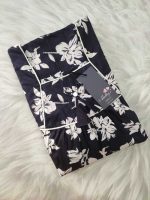 Traditional cotton nighty, 55 Inches Length - Dark Blue - Image 3