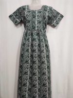 Comfortable Frock Model Cotton Nighty - 55 Inches Long - Dark Green - Image 4