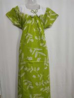 Comfortable Cotton Nighty With Hakoba Round Neck - 55 Inches Long - Green - Image 4