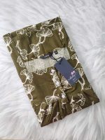 Comfortable Front Open Cotton Nighty With Buttons- 57 inches long -Olive Green - Image 3