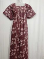 Comfortable Front Open Cotton Nighty With Buttons- 57 inches long - Image 4