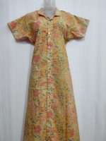 Full Open Maternity Gown With Top To Bottom Buttons -55 Inches Long - Best Quality - Yellow - Image 4