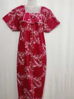 Traditional cotton nighty, 55 Inches Length - Majenta Colour - Image 4