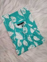 Traditional cotton nighty, Thali detailing on neck, 55 Inches Length - Turquoise green colour - Image 3