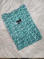 Traditional cotton nighty, Thali detailing on neck, 55 Inches Length - Light green colour - Image 3