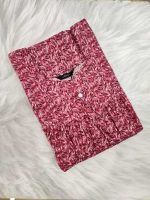 Traditional cotton nighty, Thali detailing on neck, 55 Inches Length - Light pink colour - Image 3