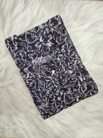 Traditional cotton nighty, Thali detailing on neck, 55 Inches Length - Blue colour - Image 3