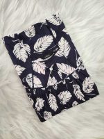 Traditional cotton nighty, Thali detailing on neck, 55 Inches Length - Blue colour - Image 3