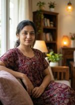 Traditional Ajrakh Nighty, 55 Inches Length - Maroon