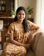 Comfortable Front Open Cotton Nighty With Buttons - 55 inches long - Orange