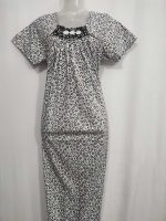 Traditional Cotton Nighty, 55 Inches Length - White - Image 4