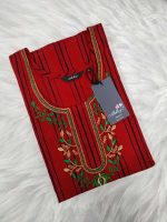 Comfortable Churidar Model Cotton Nighty -55 Inches Long - Red Embroidery - Image 3