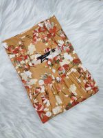 Comfortable Front Open Cotton Nighty With Buttons - 55 inches long - Orange - Image 3