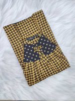 Traditional Cotton Nighty, 55 Inches Length - Yellow + Black - Image 3
